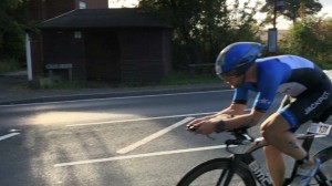 Colin powering through the bike course in Leeds yesterday...